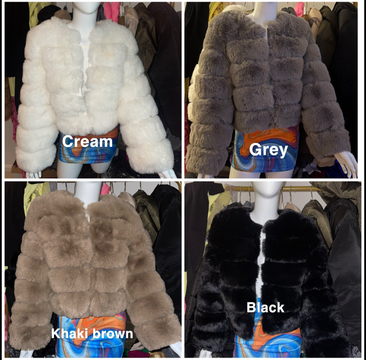 Faux fur coats